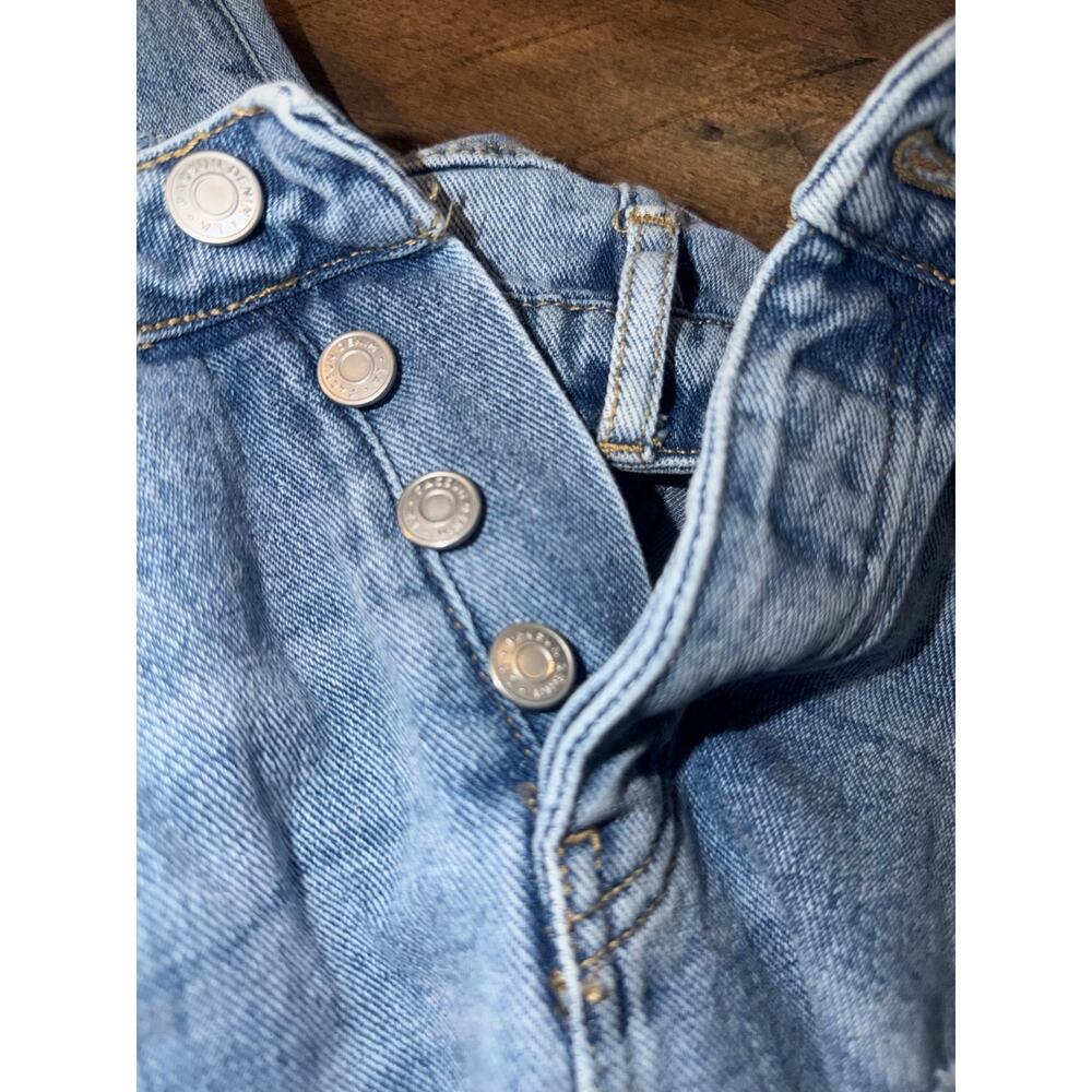 PACSUN women’s button closure distressed mom blue jeans - Picture 3 of 14